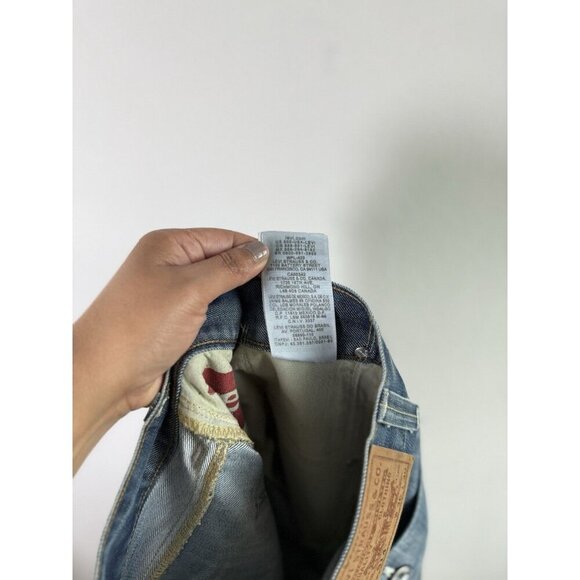 Levis 514 Jeans Men 36 X 30 Blue Slim Straight Droit Medium Wash Flap Pockets - Picture 12 of 12